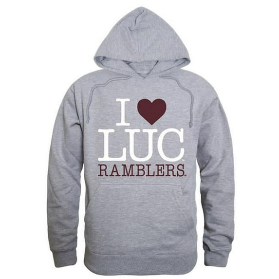 W Republic 553-333-HGY-03 Loyola University Chicago I Love Hoodie, Heather Grey - Large