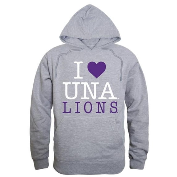 W Republic 553-351-HGY-03 University of North Alabama I Love Hoodie, Heather Grey - Large
