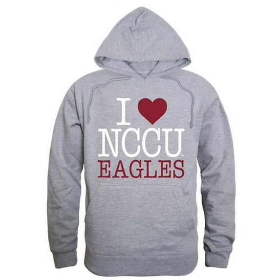 W Republic 553-353-HGY-04 NCCU I Love Hoodie, Heather Grey - Extra Large