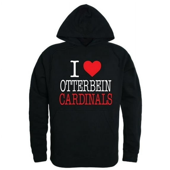 W Republic 553-361-BLK-01 Otterbein University I Love Hoodie, Black - Small