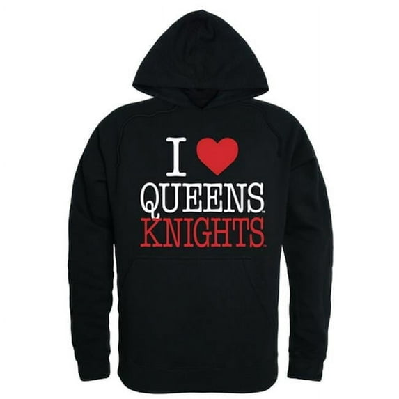 W Republic 553-364-BLK-03 Queens College I Love Hoodie, Black - Large