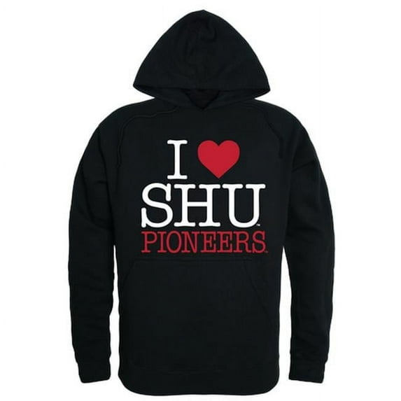 W Republic 553-372-BLK-01 Sacred Heart University I Love Hoodie, Black - Small