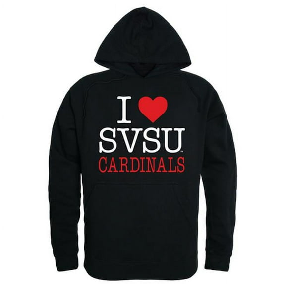 W Republic 553-373-BLK-05 Saginaw Valley State University I Love Hoodie, Black - 2XL