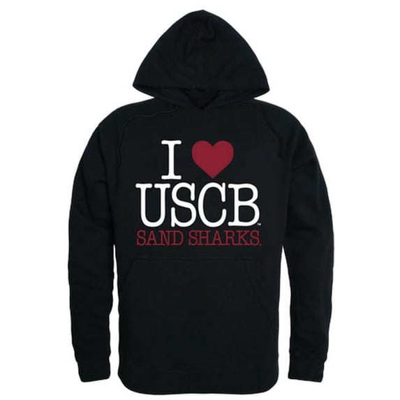 W Republic 553-383-BLK-05 USCB I Love Hoodie, Black - 2XL