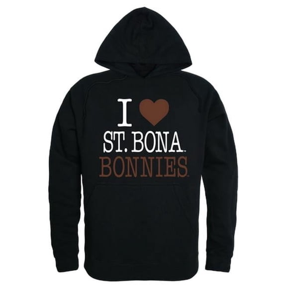 W Republic 553-386-BLK-03 St. Bonaventure University I Love Hoodie, Black - Large