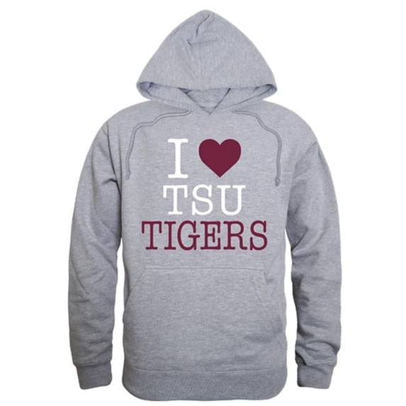 W Republic 553-393-HGY-02 Texas Southern University I Love Hoodie, Heather Grey - Medium