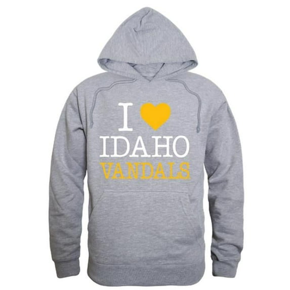 W Republic 553-395-HGY-04 University of Idaho I Love Hoodie, Heather Grey - Extra Large