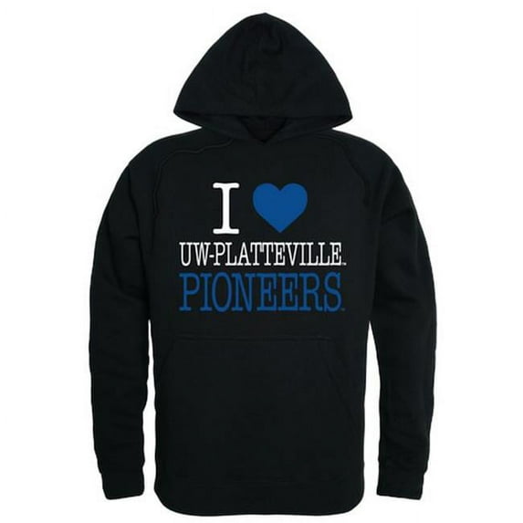 W Republic 553-410-BLK-01 University of Wisconsin-Platteville I Love Hoodie, Black - Small