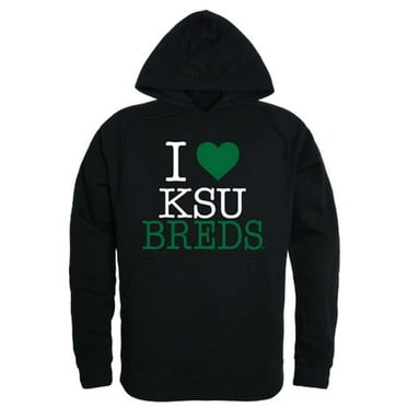 W Republic 553-432-BLK-04 Men Kentucky State University Thorobreds I Love Hoodie, Black - Extra Large