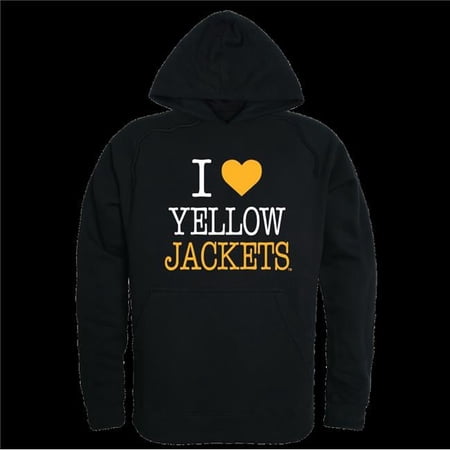 W Republic 553-449-BK2-03 American International College Yellow Jackets I Love Hoodie, Black - Large