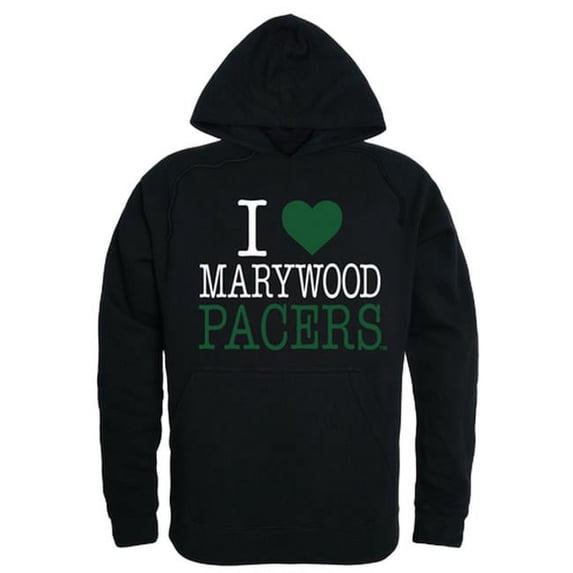 W Republic 553-455-BLK-02 Men Marywood University I Love Hoodie, Black - Medium