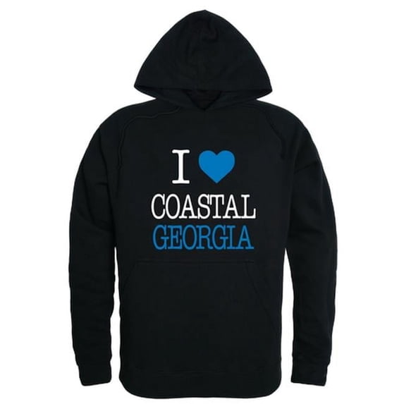 W Republic 553-484-BLK-05 College of Coastal Georgia Mariners I Love Hoodie, Black - 2XL