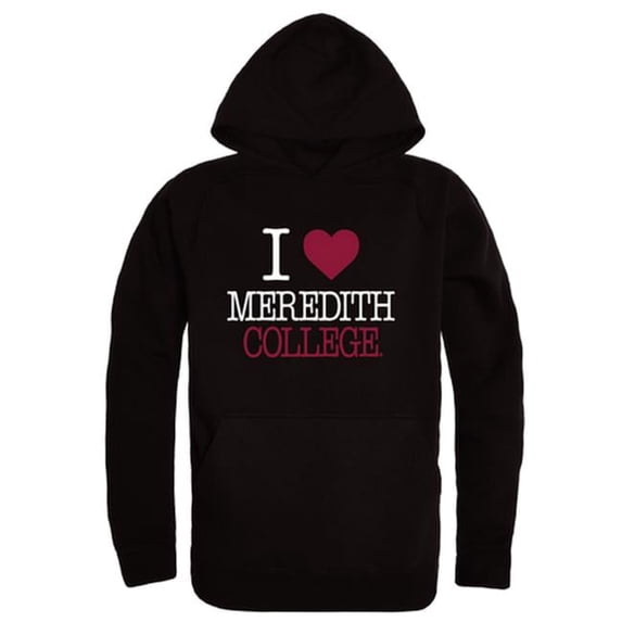W Republic 553-541-BLK-03 Meredith College Avenging Angels I Love Hoodie, Black - Large