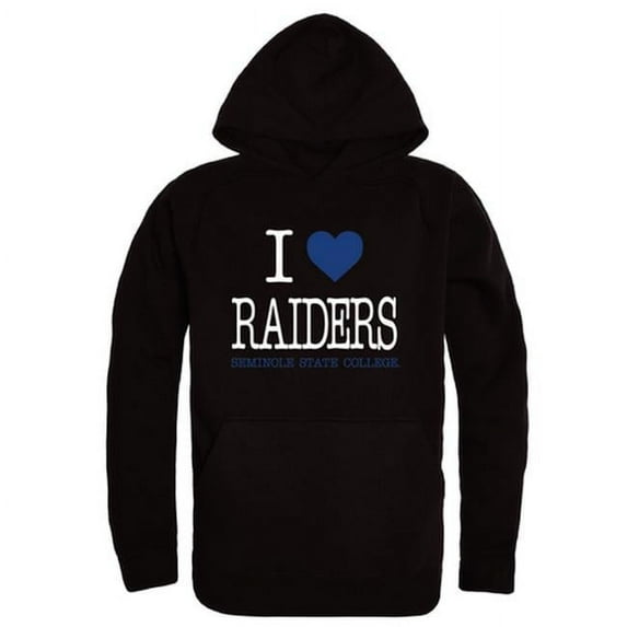 W Republic 553-582-BLK-05 Seminole State College Raiders I Love Hoodie, Black - 2XL