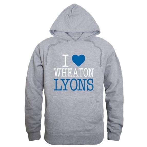 W Republic 553-605-HGY-03 Wheaton College Lyons I Love Hoodie, Heather Grey - Large