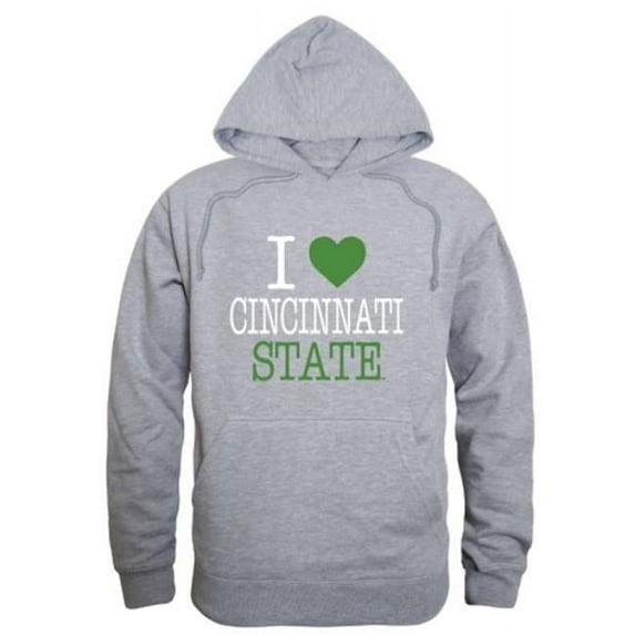 W Republic 553-632-HGY-04 Cincinnati State Technical & Community College I Love Hoodie, Heather Grey - Extra Large