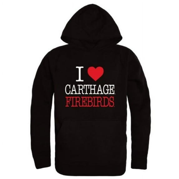 W Republic 553-709-BLK-03 Carthage College Firebirds I Love Hoodie, Black - Large