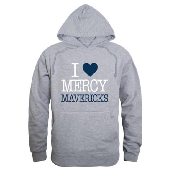 W Republic 553-710-HGY-01 Mercy College Mavericks I Love Hoodie, Heather Grey - Small