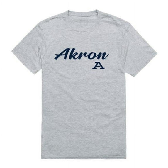 W Republic 554-100-HG2-01 University of Akron Zips Script T-Shirt, Heather Grey - Small
