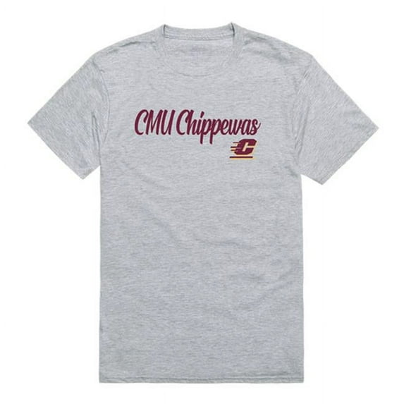 W Republic 554-114-HGY-03 Central Michigan University Script T-Shirt, Heather Grey - Large