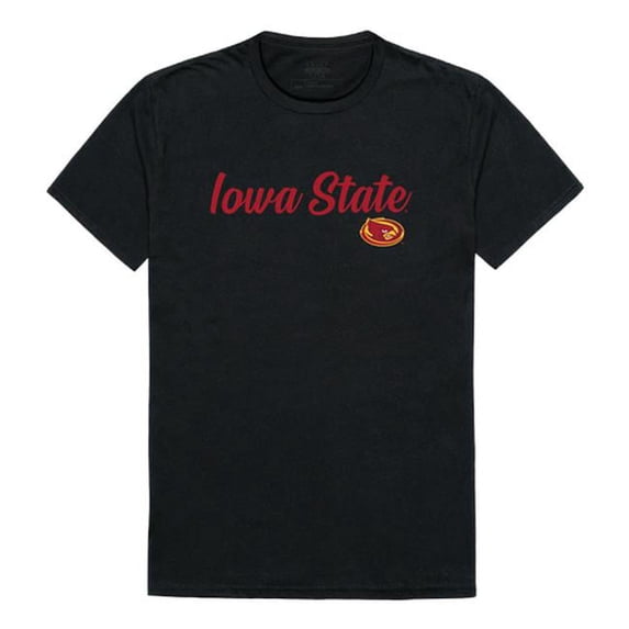 W Republic 554-125-BLK-01 Iowa State University Script T-Shirt, Black - Small