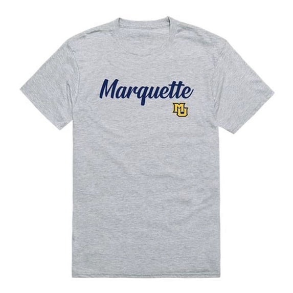 W Republic 554-130-HGY-04 Marquette University Script T-Shirt, Heather Grey - Extra Large