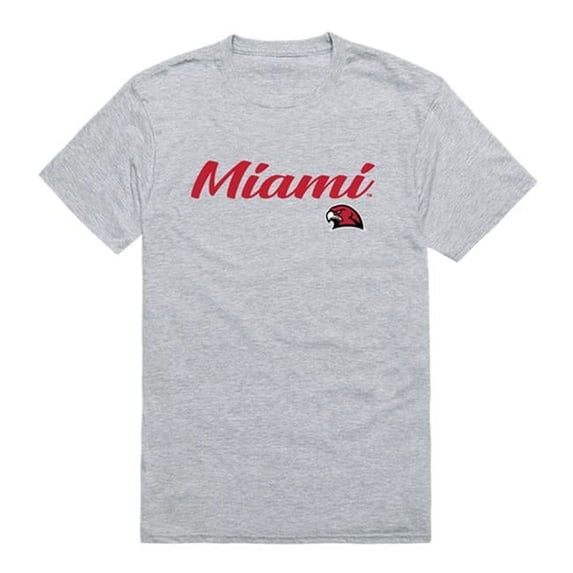 W Republic 554-131-HGY-05 Miami University Script T-Shirt, Heather Grey - 2XL