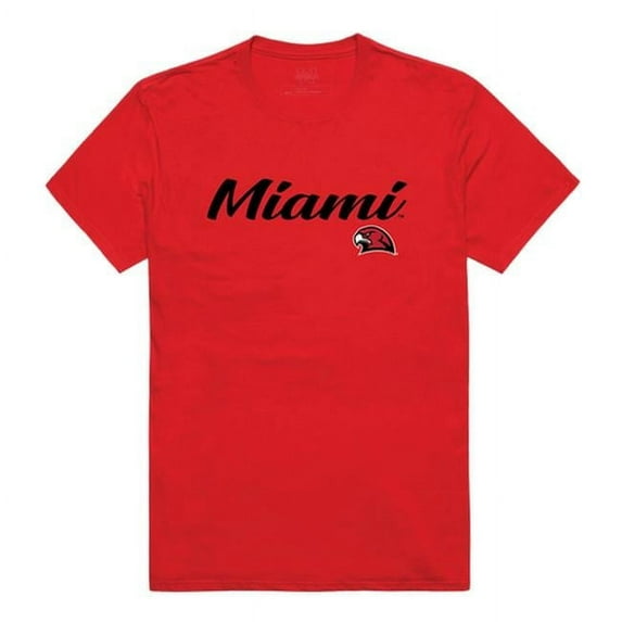 W Republic 554-131-RED-05 Miami University Script T-Shirt, Red - 2XL