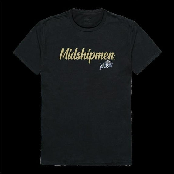 W Republic 554-136-BK2-04 United States Naval Academy Midshipmen Script T-Shirt, Black - Extra Large