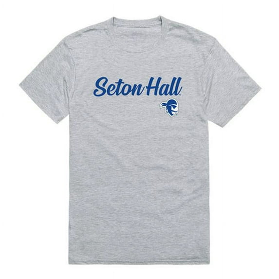 W Republic 554-147-HGY-01 Seton Hall University Script T-Shirt, Heather Grey - Small