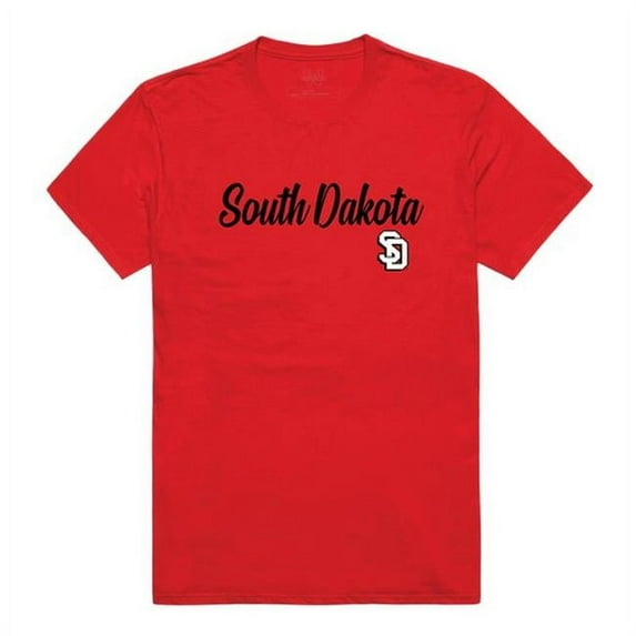 W Republic 554-148-RED-02 University of South Dakota Script T-Shirt, Red - Medium