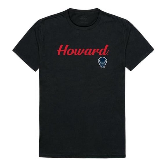 W Republic 554-171-BLK-03 Howard University Script T-Shirt, Black - Large