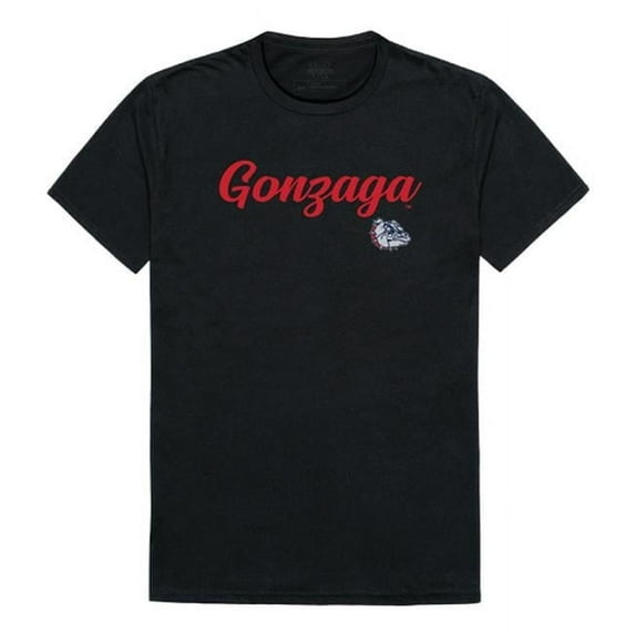 W Republic 554-187-BLK-01 Gonzaga University Script T-Shirt, Black - Small