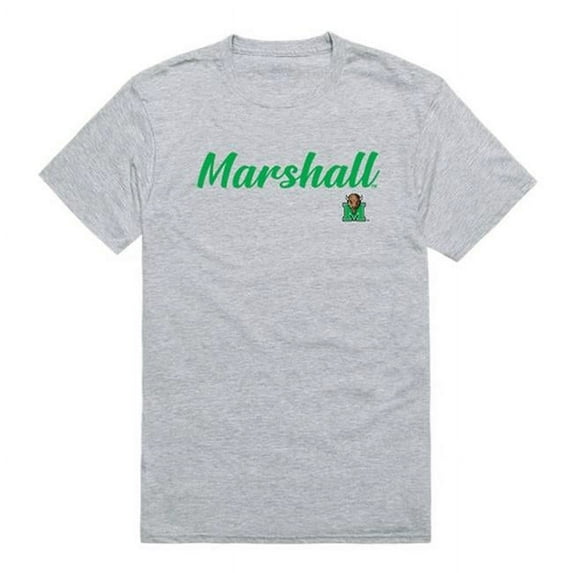 W Republic 554-190-HGY-02 Men Marshall Thundering Herd Script T-Shirt, Heather Grey - Medium
