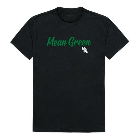 W Republic 554-195-BLK-04 Men North Texas Mean Green Script T-Shirt, Black - Extra Large
