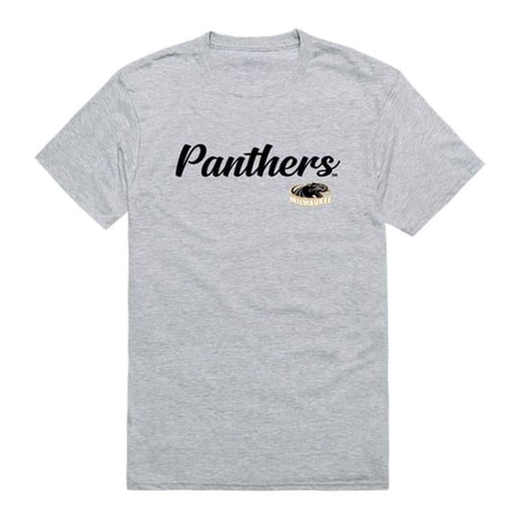 W Republic 554-199-HGY-03 Men Wisconsin Milwaukee Panthers Script T-Shirt, Heather Grey - Large