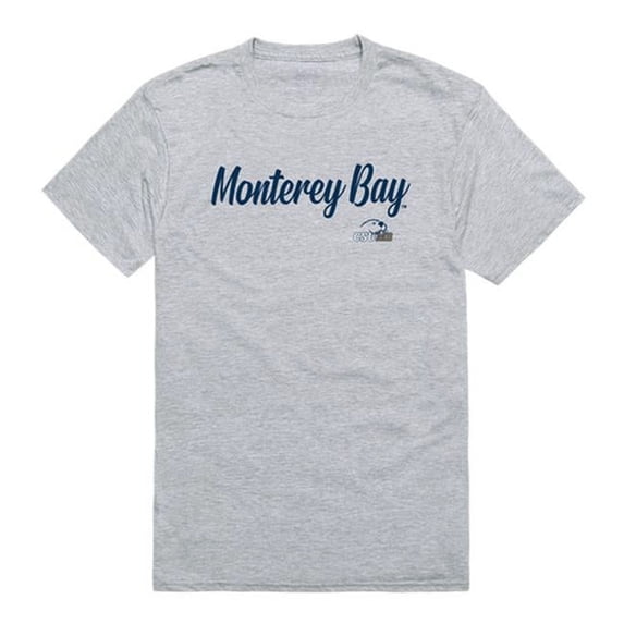 W Republic 554-206-HGY-03 Men Cal State Monterey Bay Otters Script T-Shirt, Heather Grey - Large