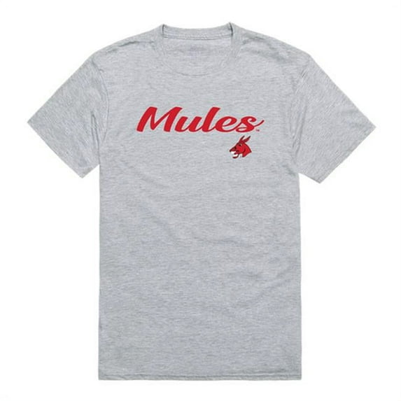 W Republic 554-209-HGY-02 Men Central Missouri Mules Script T-Shirt, Heather Grey - Medium