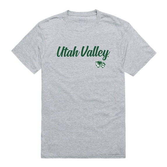 W Republic 554-210-HGY-05 Men Utah Valley University Wolverines Script T-Shirt, Heather Grey - 2XL