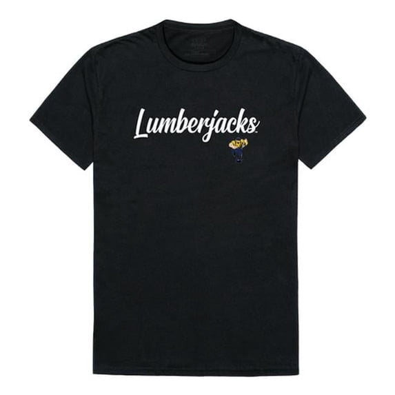 W Republic 554-227-BLK-01 Men Northern Arizona Lumberjacks Script T-Shirt, Black - Small