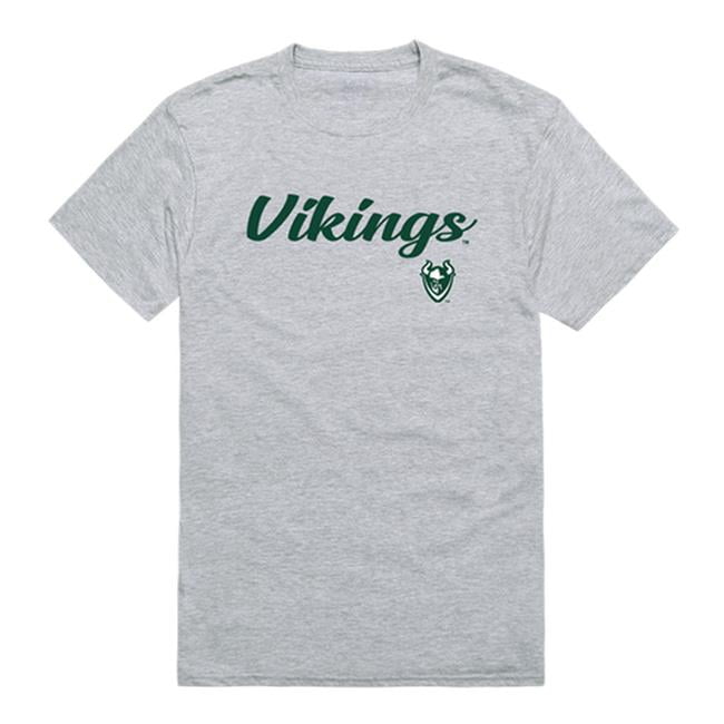 W Republic 554-229-HGY-02 Men Portland State Vikings Script T-Shirt, Heather Grey - Medium