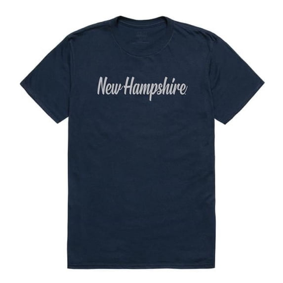 W Republic 554-243-NVY-03 University of New Hampshire Mens Script T-Shirt, Navy - Large