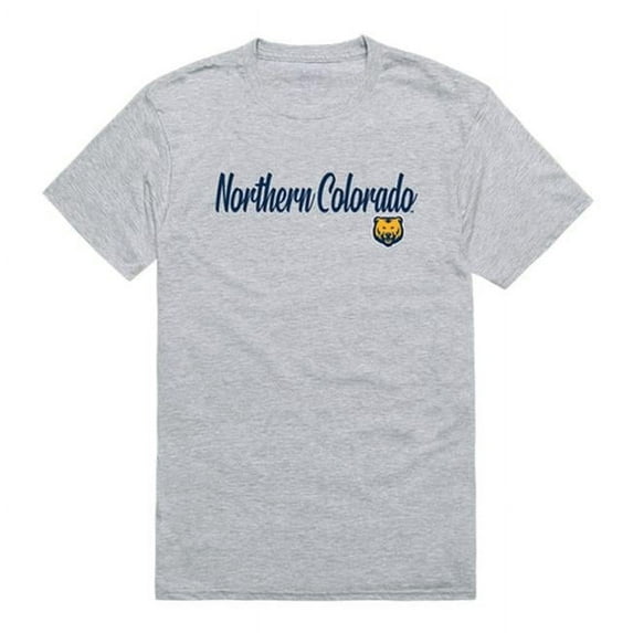 W Republic 554-244-HGY-01 University of Northern Colorado Mens Script T-Shirt, Heather Gray - Small