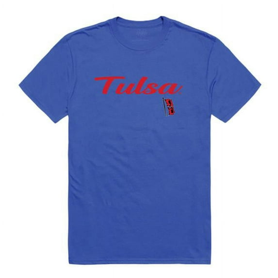 W Republic 554-249-RYL-05 University of Tulsa Mens Script T-Shirt, Royal - 2XL