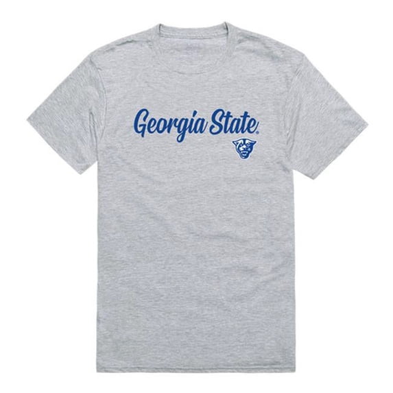 W Republic 554-256-HGY-05 Georgia State University Mens Script T-Shirt, Heather Gray - 2XL
