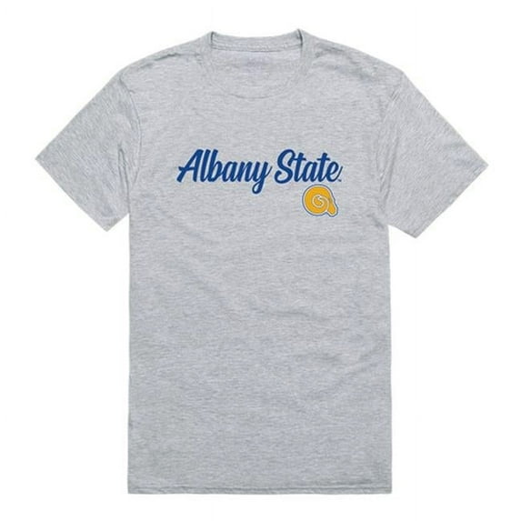 W Republic 554-260-HGY-05 Albany State University Mens Script T-Shirt, Heather Gray - 2XL