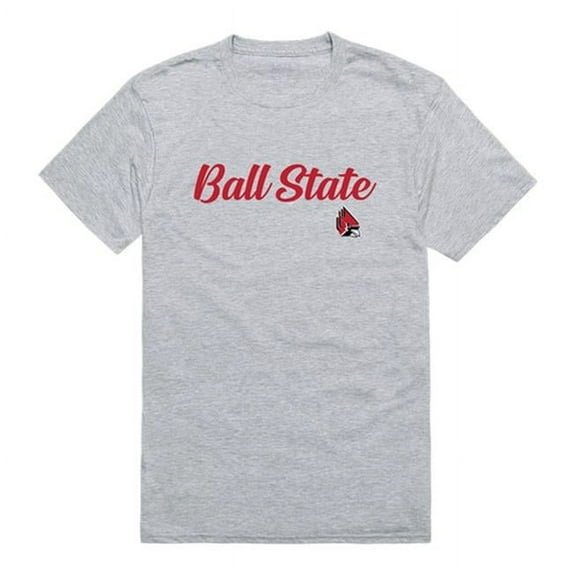 W Republic 554-264-HGY-05 Ball State University Mens Script T-Shirt, Heather Gray - 2XL