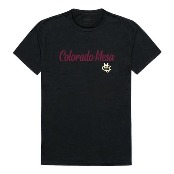 W Republic 554-284-BLK-05 Men Colorado Mesa University Mavericks Script T-Shirt, Black - 2XL