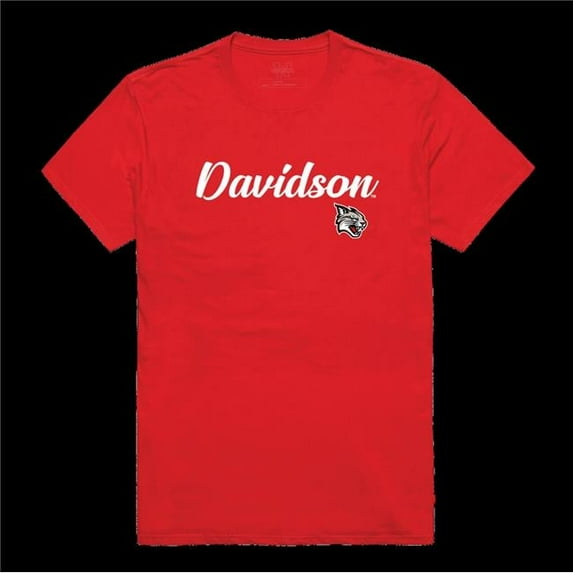 W Republic 554-288-RD2-02 Davidson Wildcats Script T-Shirt, Red - Medium