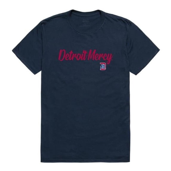 W Republic 554-290-NVY-05 Men Detroit Mercy Titans Script T-Shirt, Navy - 2XL